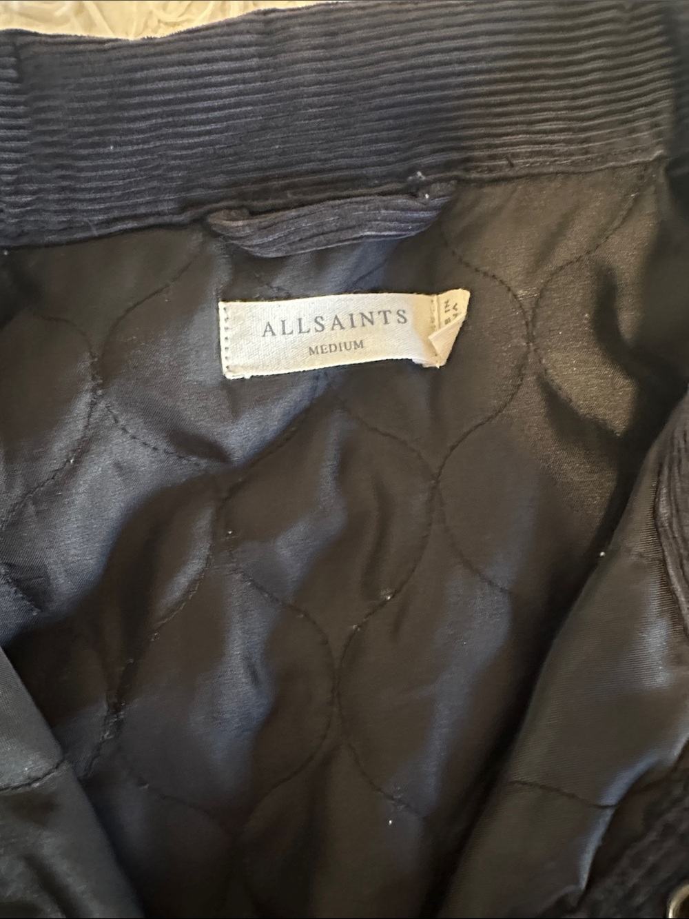 AllSaints Men's Dark navy blue Corduroy Shirt Jacket - Picture 3 of 6
